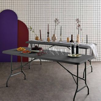 Sweeek Pair Of Foldable Plastic Reception Tables in Grey