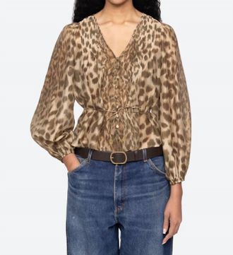 Sea New York Claude Leopard Print Top In Cream