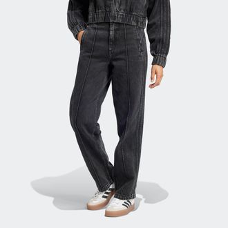 adidas Straight-Jeans ADIDAS ORIGINALS P ESS DENIM ST, Damen, Gr. 29, L&auml;nge 32, schwarz (medium schwarz denim), Obermaterial: 100% Baumwolle, Jeans Straight-