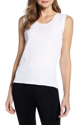 Ming Wang Scoop Neck Sweater Tank in White at Nordstrom, Size X-Large