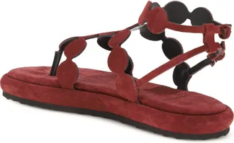 Pierre Hardy Geometric Cage Suede Sandals - Red