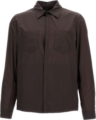 Herno Lightweight Technical Fabric Overshirt with Snap-Button Closure