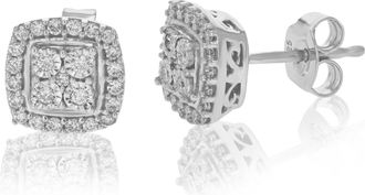 Vir Jewels 3/8 cttw Stud Earrings Round Lab Grown Diamonds Prong Set On 925 Sterling Silver