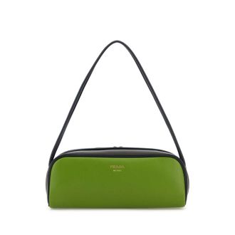 Prada Green Leather Shoulder Bag