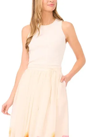 Ted Baker Colette Variegated Rib Tank in Vanilla Ice at Nordstrom, Size X-Small