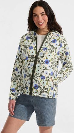 Lands End Anyweather RainDefense Fleece Full Zip Jacket in Blue Allover Floral at Nordstrom, Size Medium