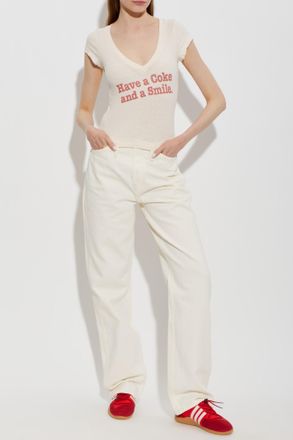 Re/Done Roxy Loose Jeans, Womens, Cream