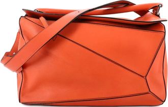 Loewe Puzzle Bag Leather Large satchel - Oranje