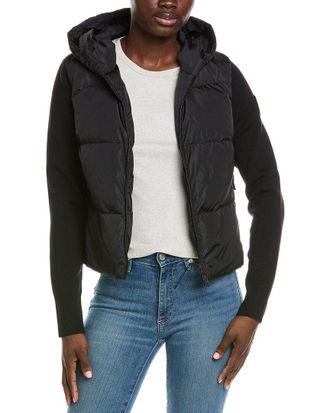 Canada Goose Hybridge Wide Quilt Knit Wool Hoodie