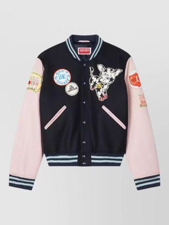 Kenzo wool varsity jacket badges and patches