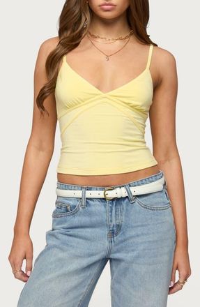 Edikted Evianna Double Tie Back Camisole in Yellow at Nordstrom, Size X-Small