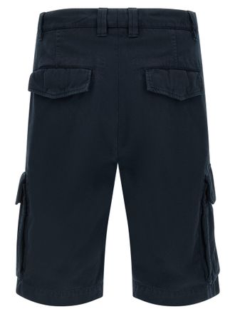 Brunello Cucinelli Mens Blue Cotton Bermuda Shorts