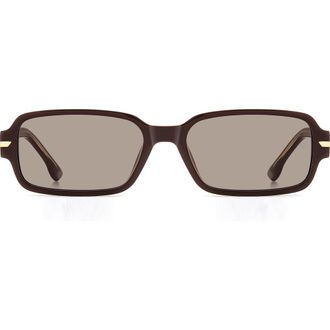Victoria Beckham 1012 Rectangular Sunglasses in Burgundy/Grey at Nordstrom