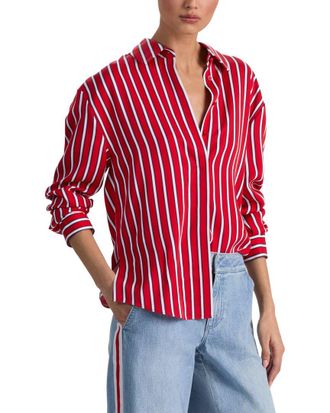 Alice & Olivia Alice + Olivia Dimitra Oversized Hi-Lo Shirt