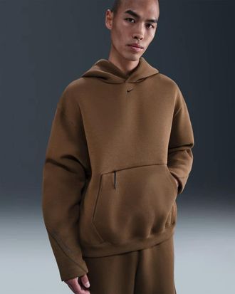 Nike Tech Fleece Hoodie Mens Mosswood Brown Kangaroo Pocket Pullover JAX1059