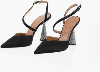 D'accori Satin ARYA Pumps with Rhinestoned Spool Heel 9cm size 36