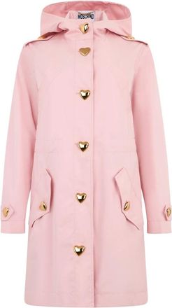 Moschino Jassen, Dames, Roze, S, Katoen, Lichtgewicht Windjack