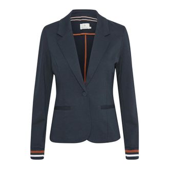 Kaffe Gestreepte Midnight Blazer met Sportieve Touch - Dames - Blazers - Blauw - S - Leer - Jassen