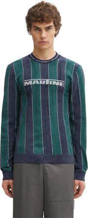 Martine Rose Sporty Logo Crew Neck - Heren - Longsleeves - Groen - L - Polyester - Tops