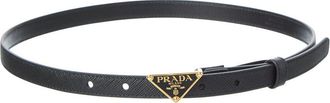 Prada Logo Saffiano Leather Belt