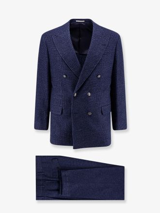 Brunello Cucinelli Abito in misto lana e cashmere con motivo Principe di Galles - BRUNELLO CUCINELLI - gender_Man