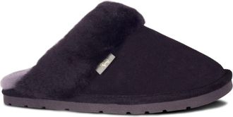 Cloud Nine Womens Sheepskin Scuff Slippers In Black