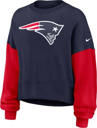 Nike New England Patriots Nike Womens NFL Pullover Crew in Blue | 01D7069K8K-SD2