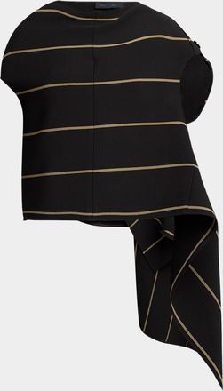 Proenza Schouler Sutton Striped Drape Bi-Stretch Viscose Top