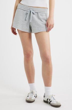 BP. Foldover Fleece Mini Sweat Shorts in Grey Soft Heather at Nordstrom, Size Xx-Small