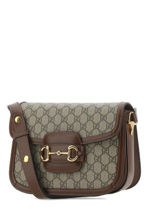 Gucci Womens Gg Supreme Fabric And Leather Horsebit 1955 Shoulder Bag 8563 Borse A Tracolla
