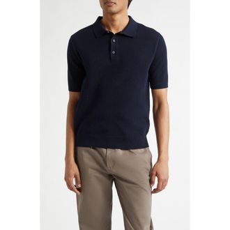 Sunspel Cotton Mesh Polo in Navy at Nordstrom, Size Xx-Large