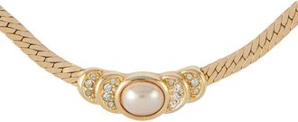 Dior 1980s pre-owned faux-pearl necklace - women - Gold Plated Brass - One Size