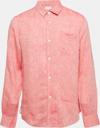 Derek Rose Pink Linen Long Sleeve Shirt