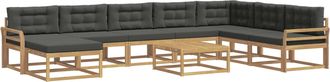 vidaXL Set Di Divani Da Esterno 9 Pz Bianco E Antracite Vidaxl