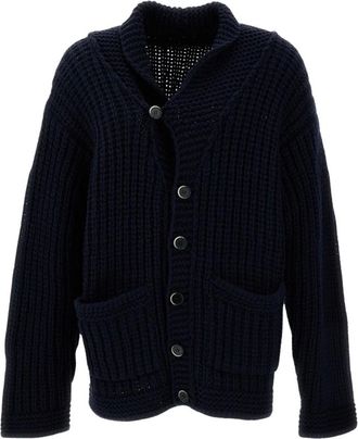 Barena Cardigan Lungo con Scollo a Sciarpa - - Knitwear - Uomo - Blu - L