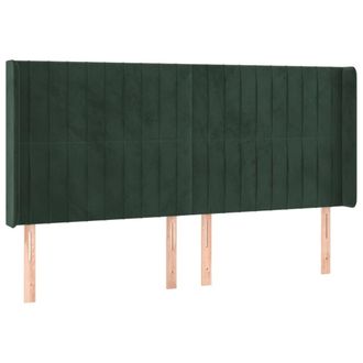 vidaXL Cabecero Con Orejas De Terciopelo Verde Oscuro 163x16x118/128cm Vidaxl
