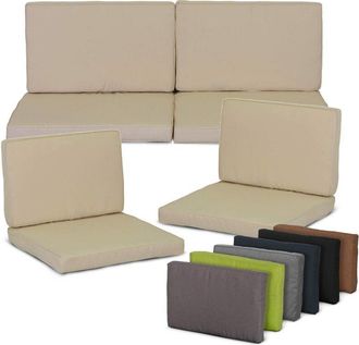 Beo Lounge Set Monaco Cuscini da esterno traspiranti Cuscini da giardino con cerniera Adatto ai mobili lounge Allibert 4 Cuscino di seduta e 4 cuscino di