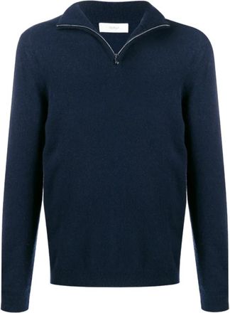 Pringle Of Scotland Merino Half Zip Sweater - Heren - Coltruien - Blauw - S - Truien & Vesten