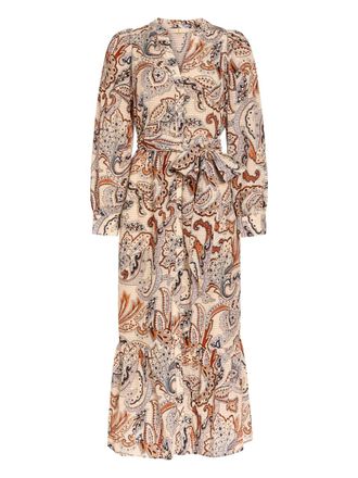 Marie Oliver paisley-print belted maxi dress - Neutrals