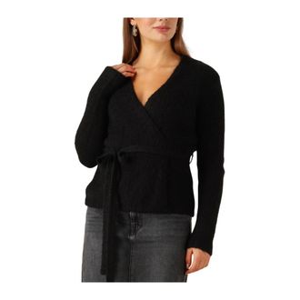 Selected Slfgabella LS Knit Belt Cardigan - Dames - V-hals truien - Zwart - XL - Truien & Vesten