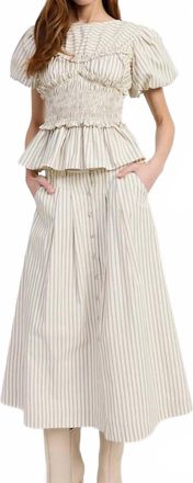 En Saison Azra Midi Skirt In Black Multi