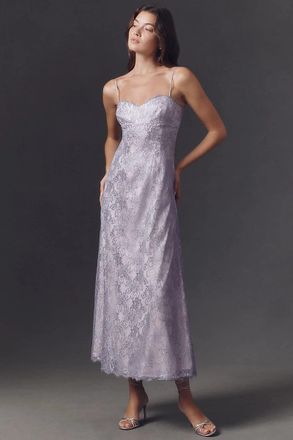 BHLDN Metallic Lace Midi Dress