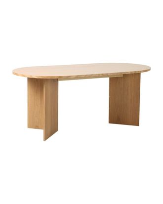 Deco Wood Mesa de comedor ovalada en chapa de roble de 180x90cm