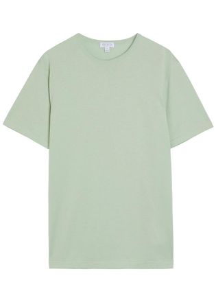 Sunspel Cotton T-shirt - Light Green - Xxl