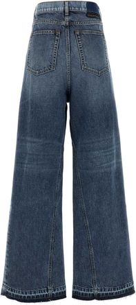Stella McCartney Womens Denim Ride-Leg Jeans Twotonaldenimwash Exterior: Cotton