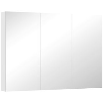 HOMCOM Armario espejo ba&ntilde;o 91.5x11.5x65 cm blanco