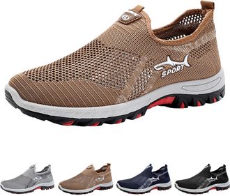 Generic Mens Slip-on Shoes Size 5.5 Low Top Mesh Breathable Walking Sneakers Lightweight Comfortable Athletic Shoes Outdoor Soft Cushioned Insole Durable Non 