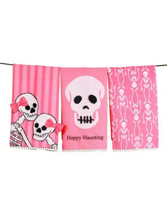 Tiramisu 3Pc Pink & Spooky Artisan Kitchen Tea Towel Set
