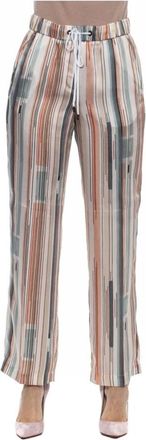 PESERICO Broeken, Dames, Veelkleurig, S, Gestreepte Print Geweven Broek