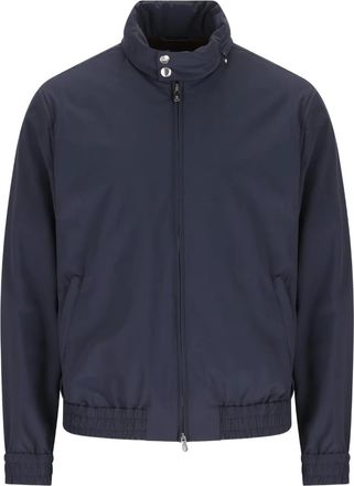 Brunello Cucinelli Bomberjack met hoge hals en rits - Blauw